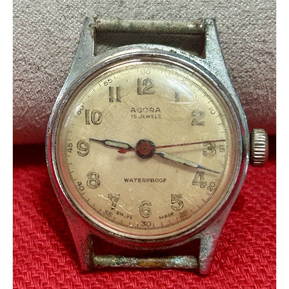 Vintage Agora 15 Jewels Manual Wind Mens watch JURA WATCH CO Swiss Works